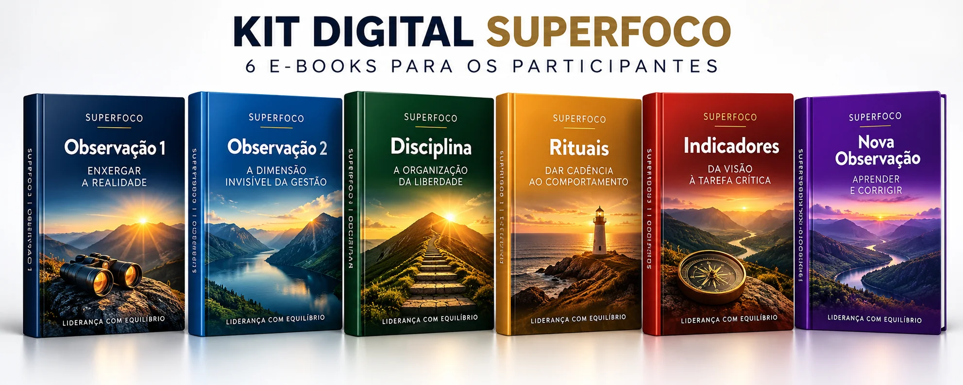 Kit Digital SuperFoco com seis e-books de liderança